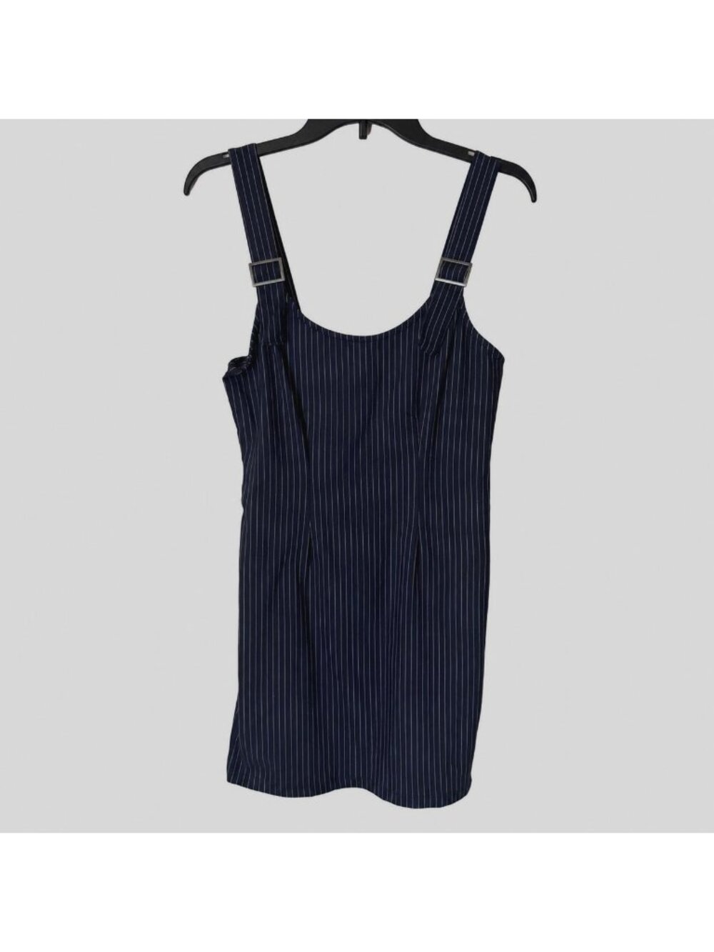 Forever 21 Women Navy Pinstripe Adjustable Straps Mini Dress Size S
